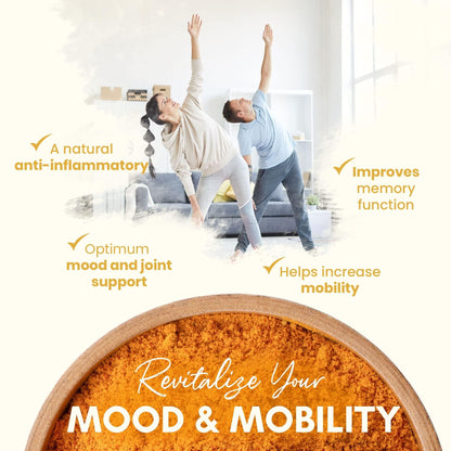 Turmeric Supplement Mood Mobility and Joint Support Supplement 120 Capsules