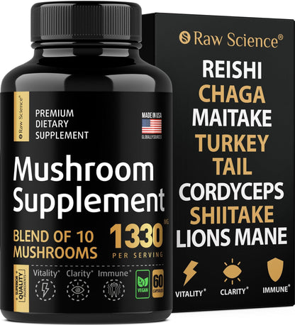 Mushroom Supplement Shiitake Lions Mane Capsules