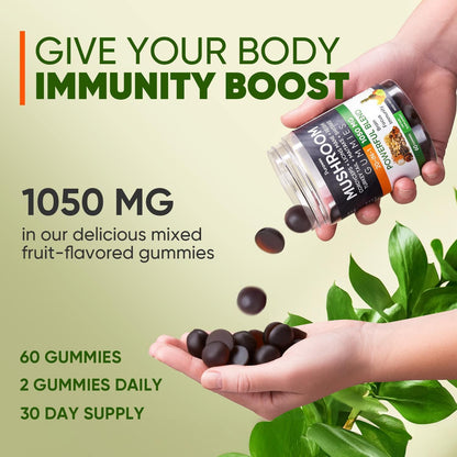 Mushroom Gummies 20 in 1 Mushroom Complex 1050 MG